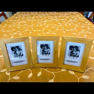 NEW (3) wooden picture frames, 3” x 5”